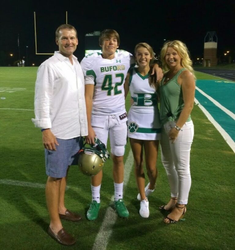 Brandon With His Parents And Sister