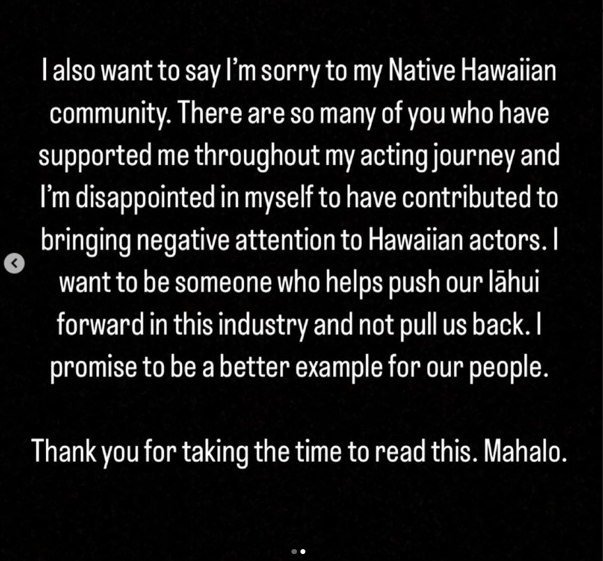 Kahiau Machado's Apology via Instagram Slide 2